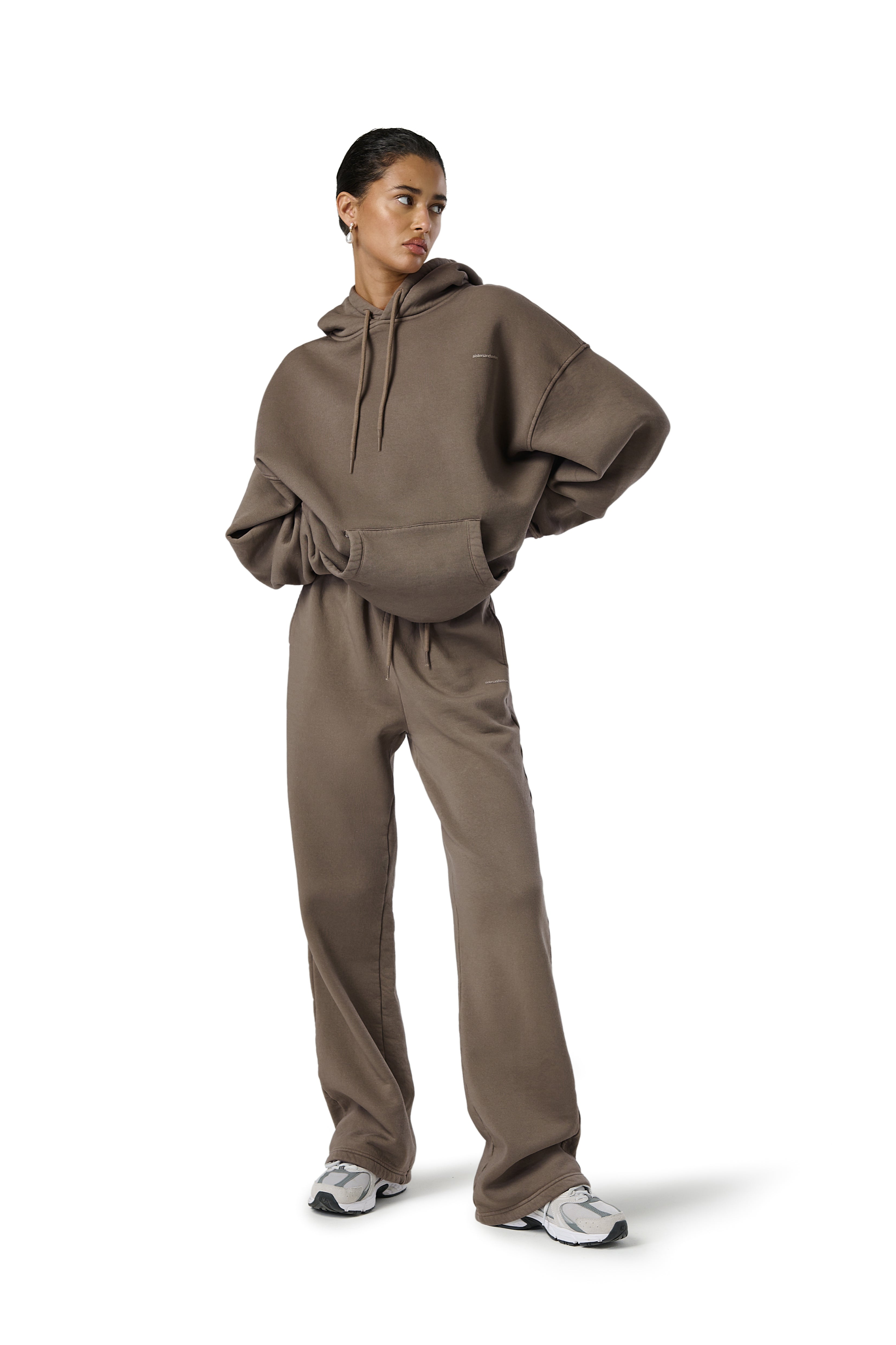 Model Iman is 5'8 and wears size S.
